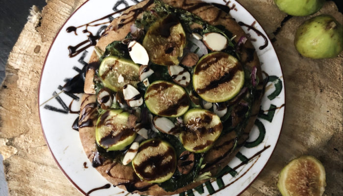 Balsamic Fig Flatbread on a plate