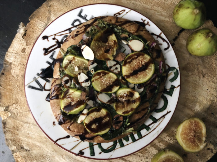 Balsamic Fig Flatbread on a plate