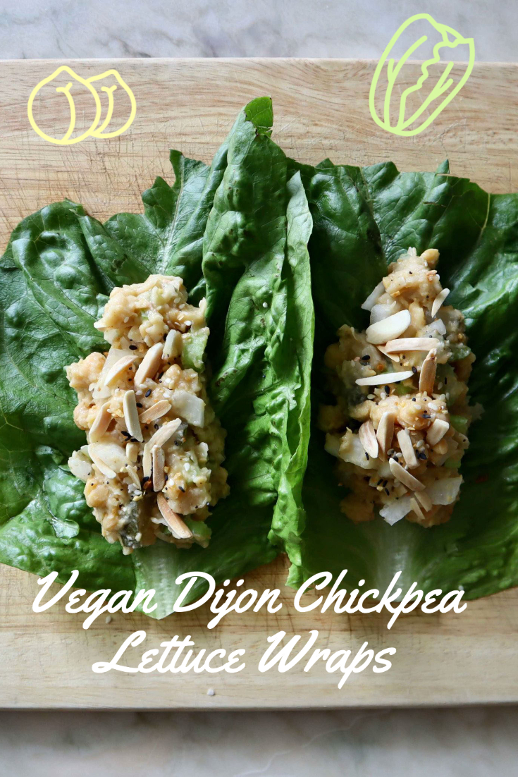 dijon chickpea lettuce wraps with overlayed caption