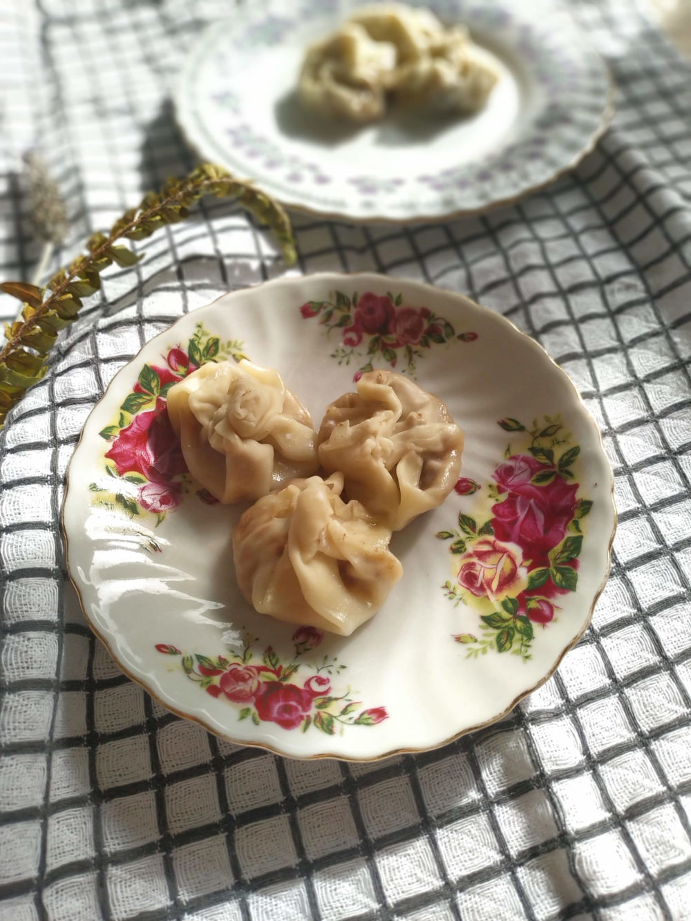 easy vegan wontons on a plate