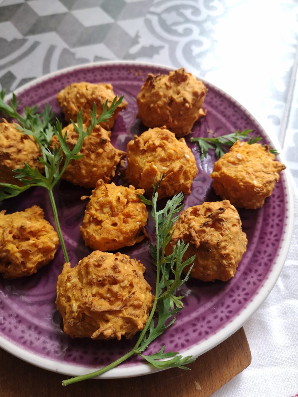vegan carrot meatless balls on a plate