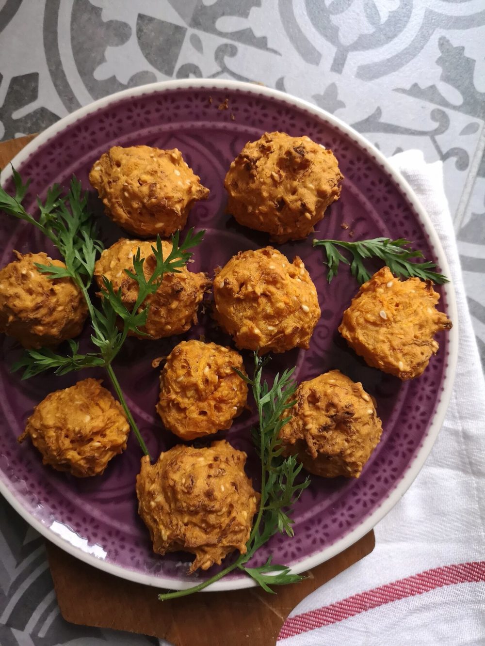 vegan carrot meatless balls on a plate