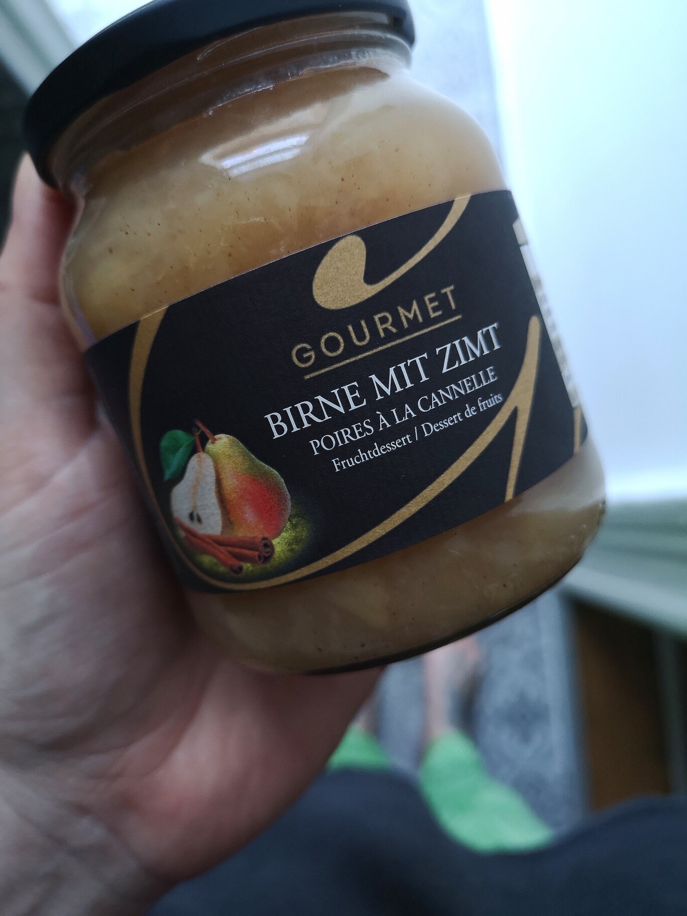 pear sauce in a jar