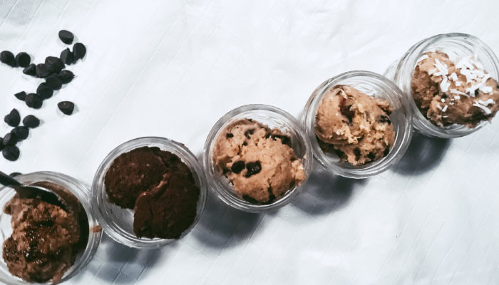 chickpea cookie dough - five different flavors