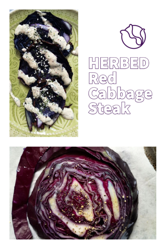 cabbage steak with overlayed caption