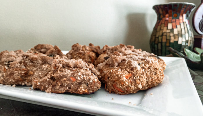 carrot cake scones on a white plate