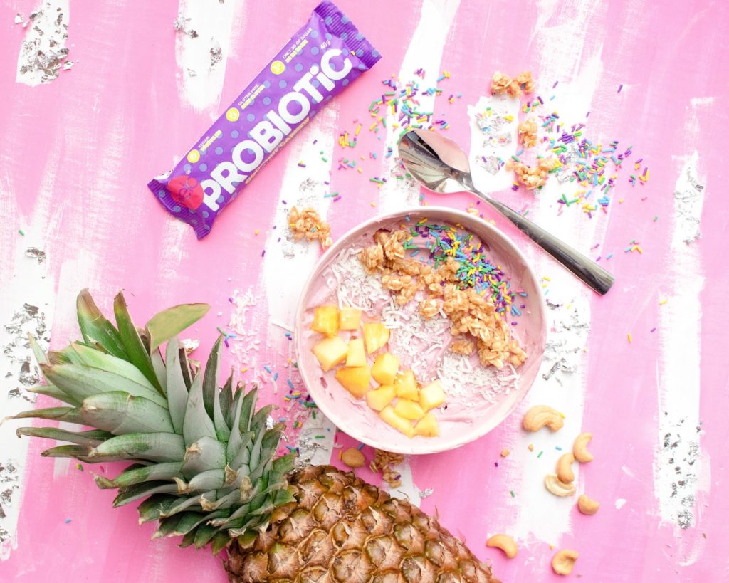 smoothie bowl by a pineapple and probiotic bar