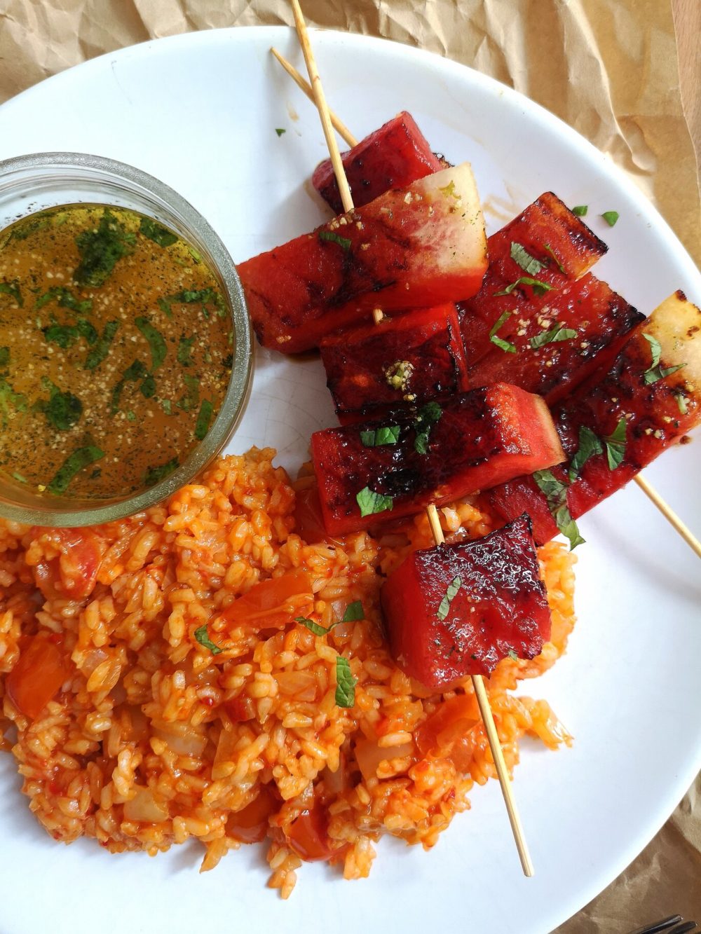 grilled watermelon and turkish rice