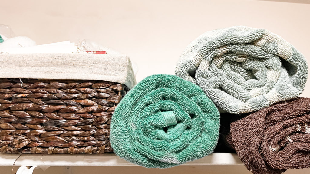 towel rolls in pantry closet