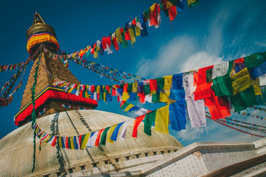 Buddhist monastery flags