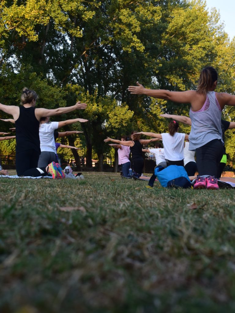 yoga class outside