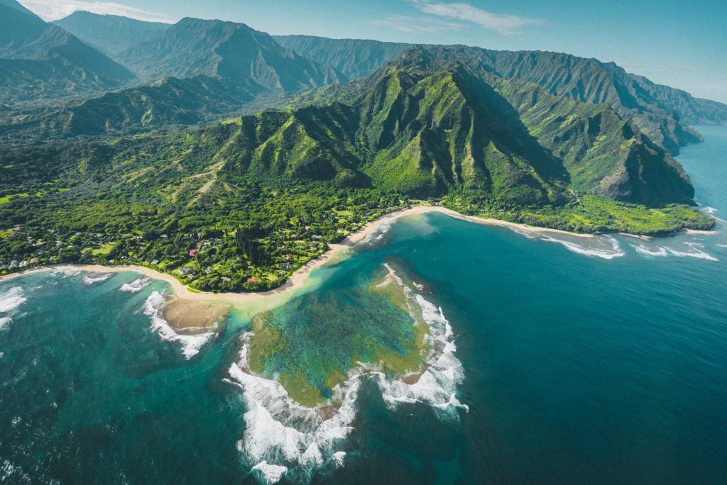 Bird's eye view of the coast of Hawaii