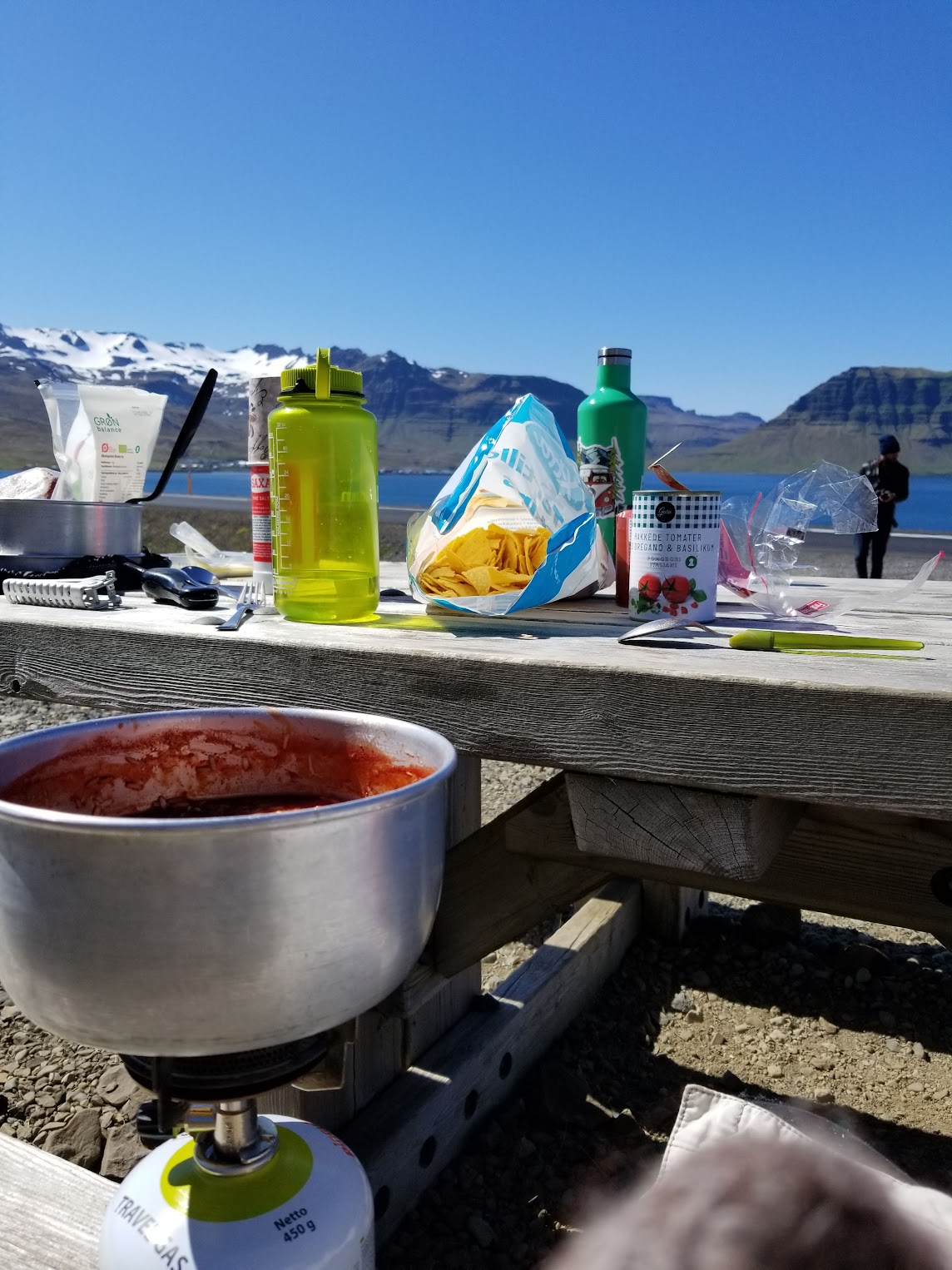 Camp lunch at Kirkjufell