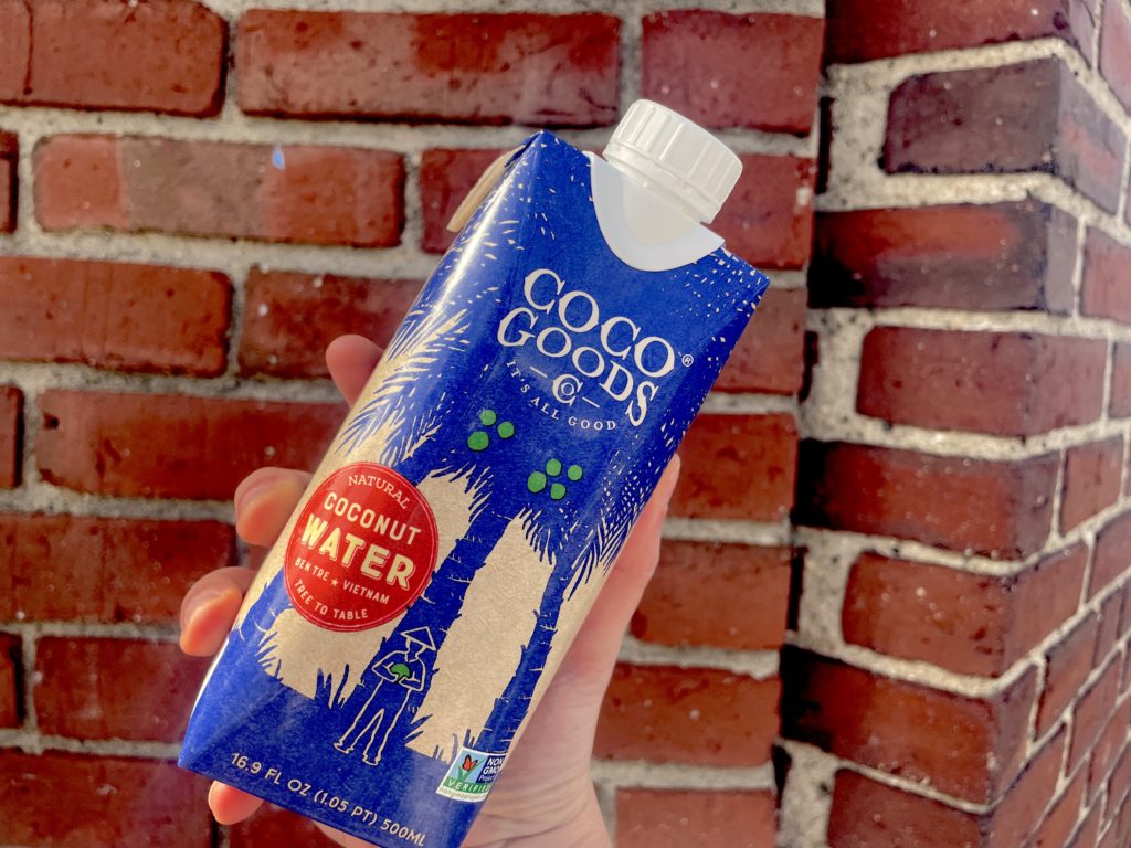 Bottle of Coco Goods coconut water