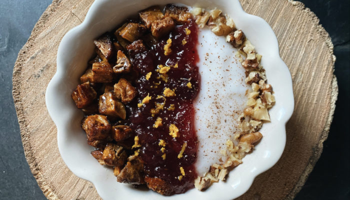 candied yam cranberry bowl