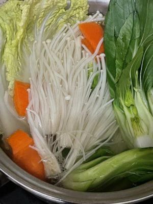 vegetables in a pot