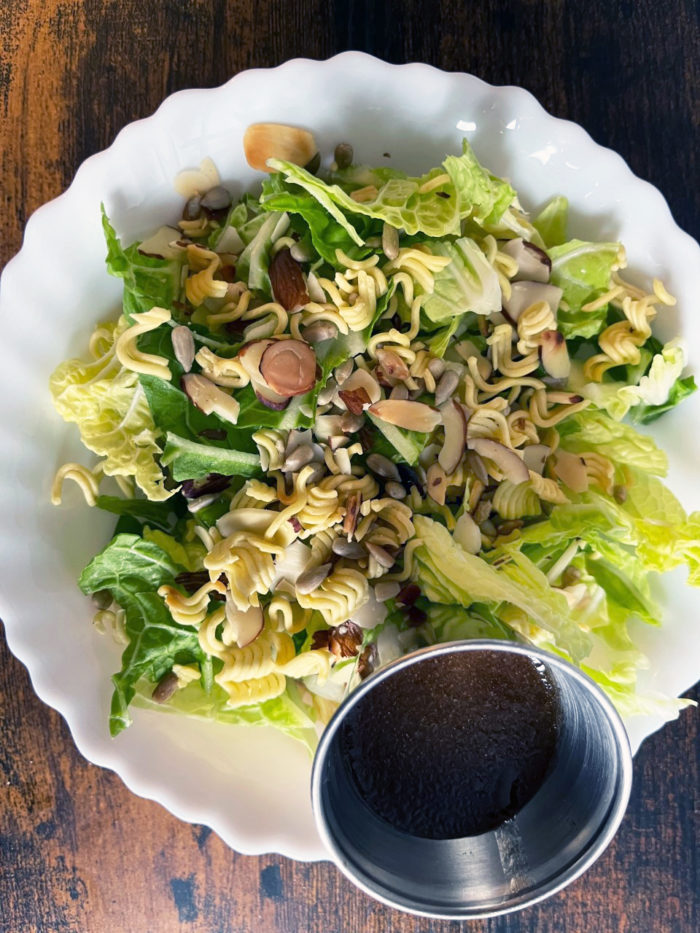 cabbage salad on a white plate