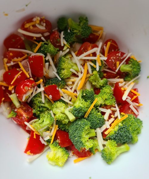 vegetables in a white bowl