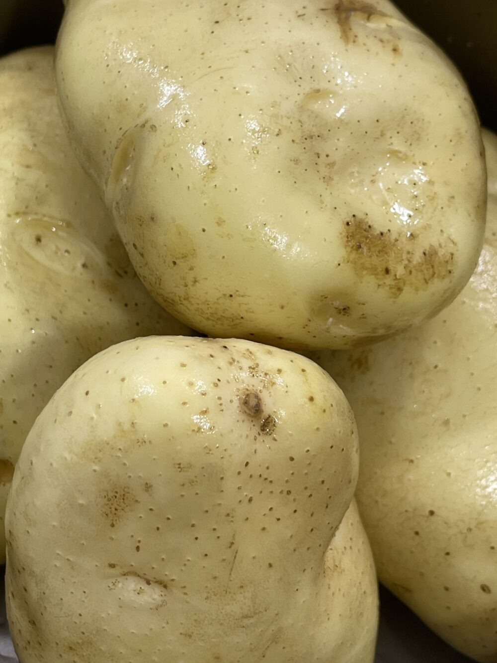 potatoes scrubbed.