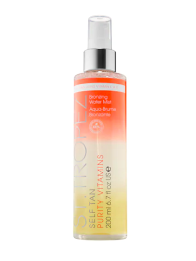 st. tropez bronzing water body mist on a white background.